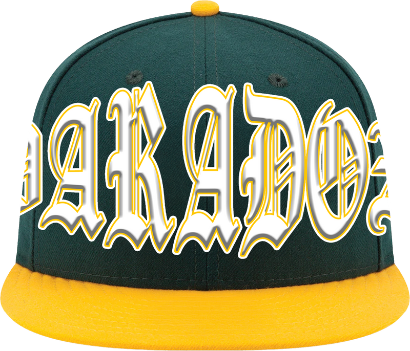 “Athletics” Fitted Hat (Green/Yellow)