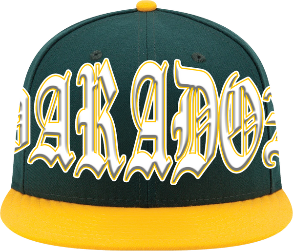 “Athletics” Fitted Hat (Green/Yellow)