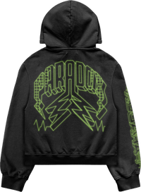 "PULSE" - PULL-OVER HOODIE (BLACK/GREEN)