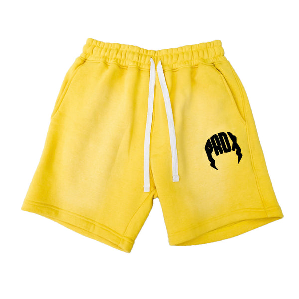 "PRDX" Lightning Arc Logo Sweatshorts (YELLOW/BLACK)