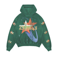 “ARABIC STARS” PULL-OVER HOODIE (GREEN)