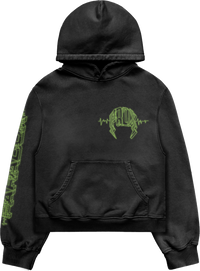"PULSE" - PULL-OVER HOODIE (BLACK/GREEN)