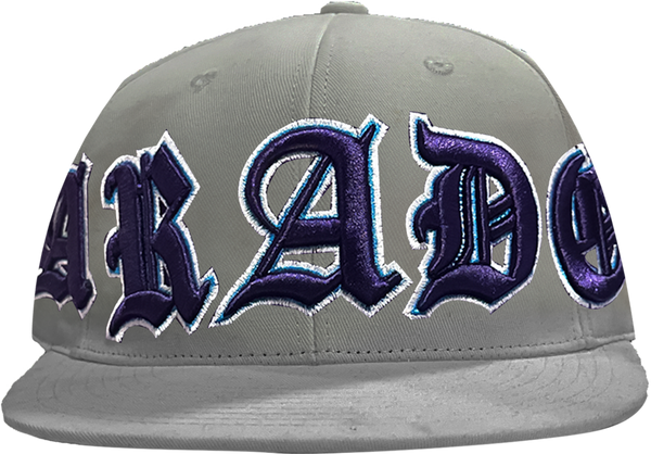 OLD VARSITY FITTED HAT (LIGHT GREY/PURPLE)