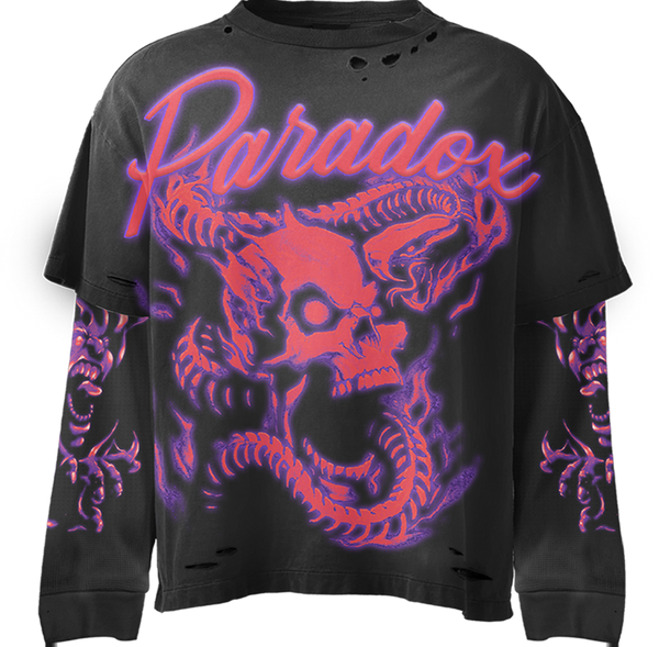 "PSYCHO SERPENT" DOUBLE LAYERED THERMAL TEE