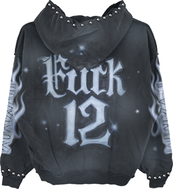 "FXCK 12" AIRBRUSHED ZIP-UP HOODIE