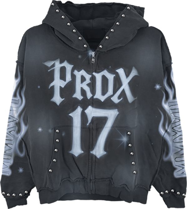 "FXCK 12" AIRBRUSHED ZIP-UP HOODIE