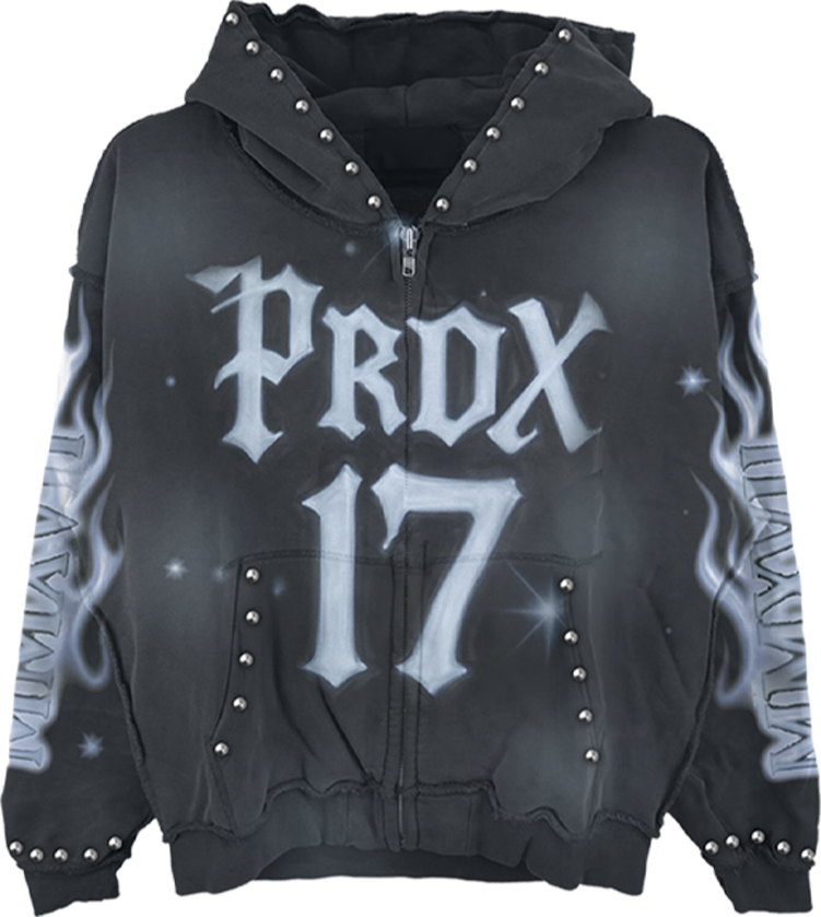 "FXCK 12" AIRBRUSHED ZIP-UP HOODIE