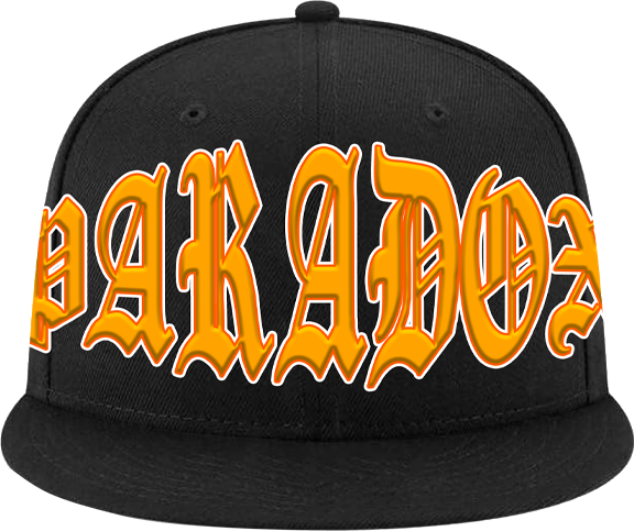 "OLD VARSITY" FITTED HAT (BLACK/ORANGE)