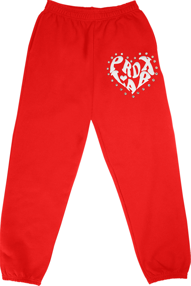 “PRDXLAB HEART” - Sweatpants (RED)