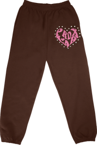 “PRDXLAB HEART” - Sweatpants (BROWN)