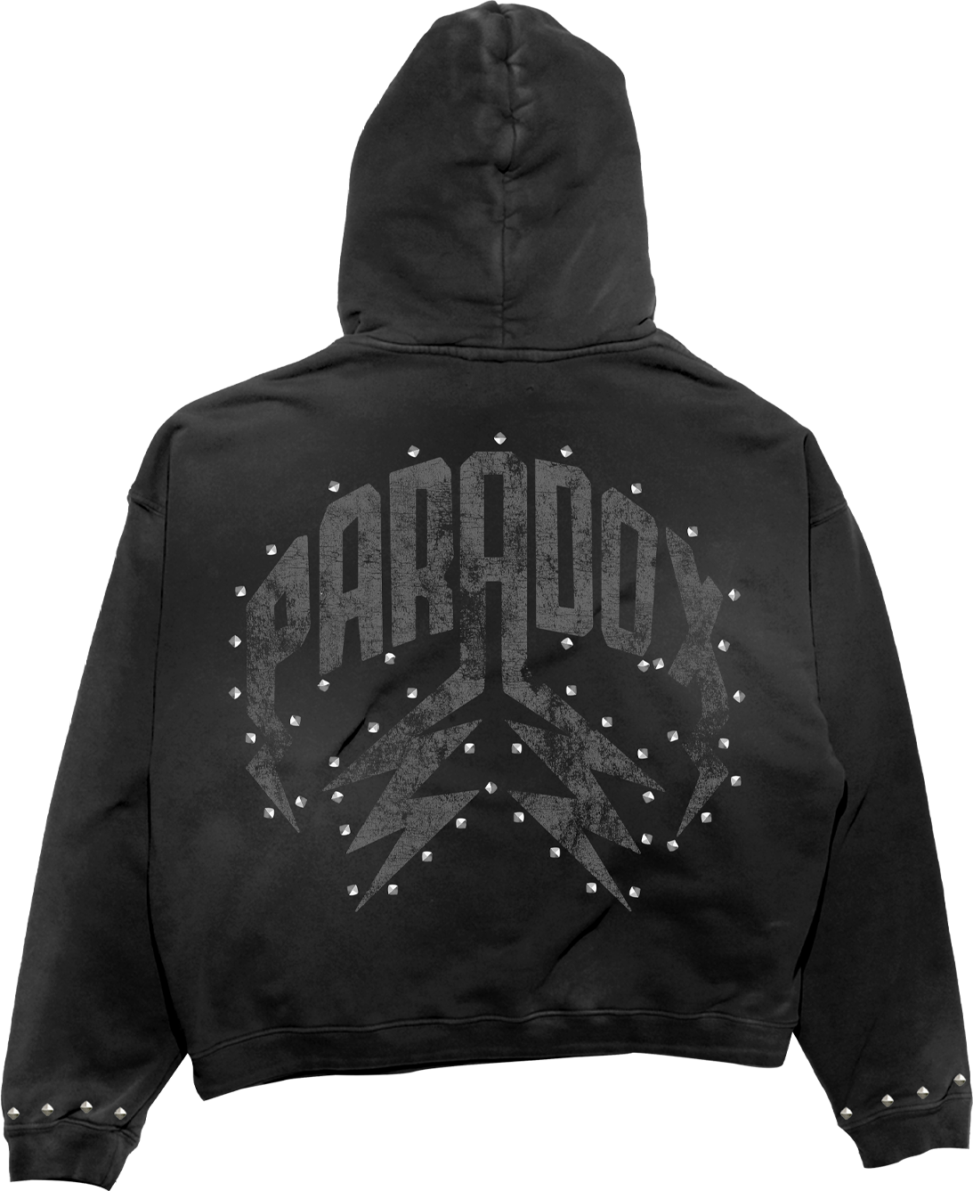 "PARADOX" ARABIC ZIP-UP HOODIE (BLACK/BLACK)