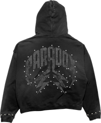 "PARADOX" ARABIC ZIP-UP HOODIE (BLACK/BLACK)