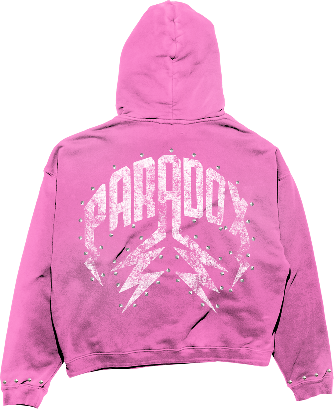 "PARADOX" ARABIC ZIP-UP HOODIE (PINK/WHITE)