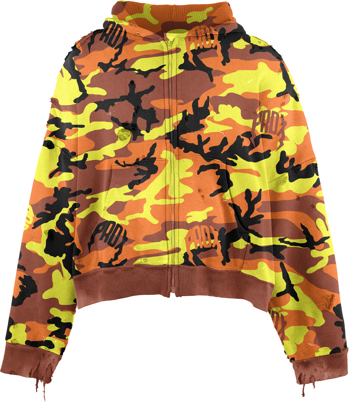 PRDX CAMO THERMAL HOODIE (ORANGE)