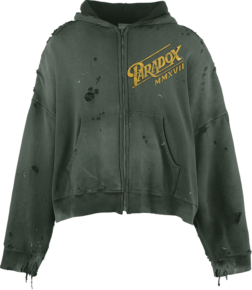 "CLASSIC SCRIPT" ZIP-UP HOODIE (GREEN)
