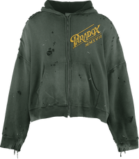 "CLASSIC SCRIPT" ZIP-UP HOODIE (GREEN)