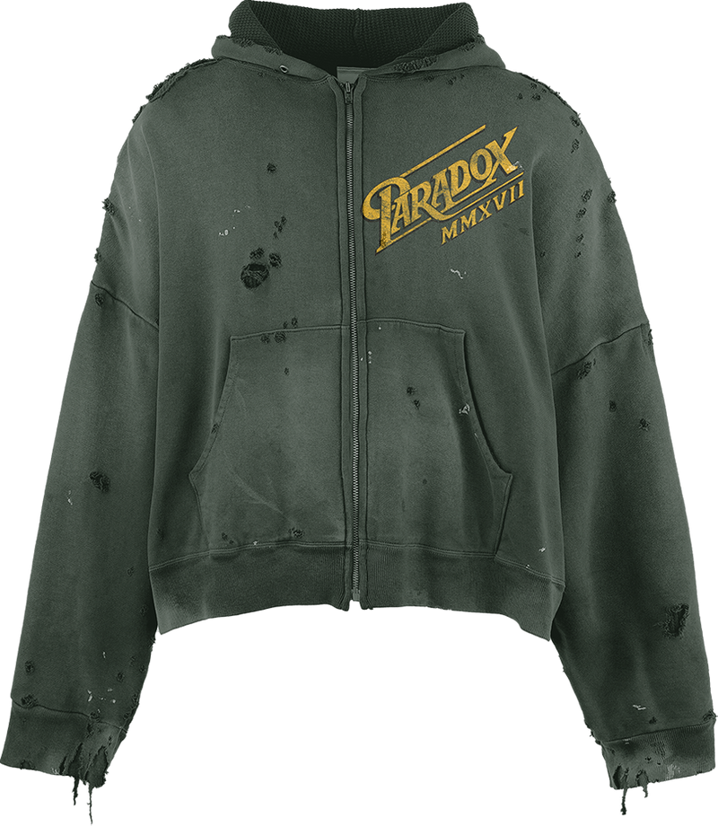 "CLASSIC SCRIPT" ZIP-UP HOODIE (GREEN)