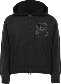 "CONNECT DOTS" ZIP-UP HOODIE (BLACK)