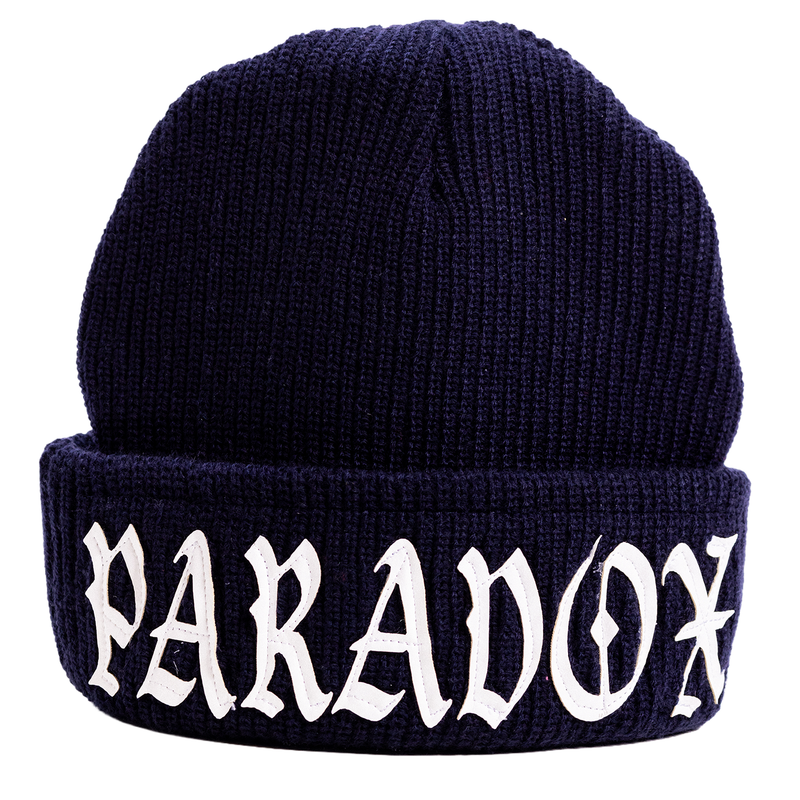 PARADOX RIBBED KNIT BEANIE (NAVY)