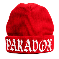 PARADOX RIBBED KNIT BEANIE (RED)