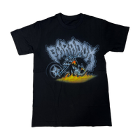 AIRBRUSHED "VINTAGE MOTORCYCLE" TEE - BLACK