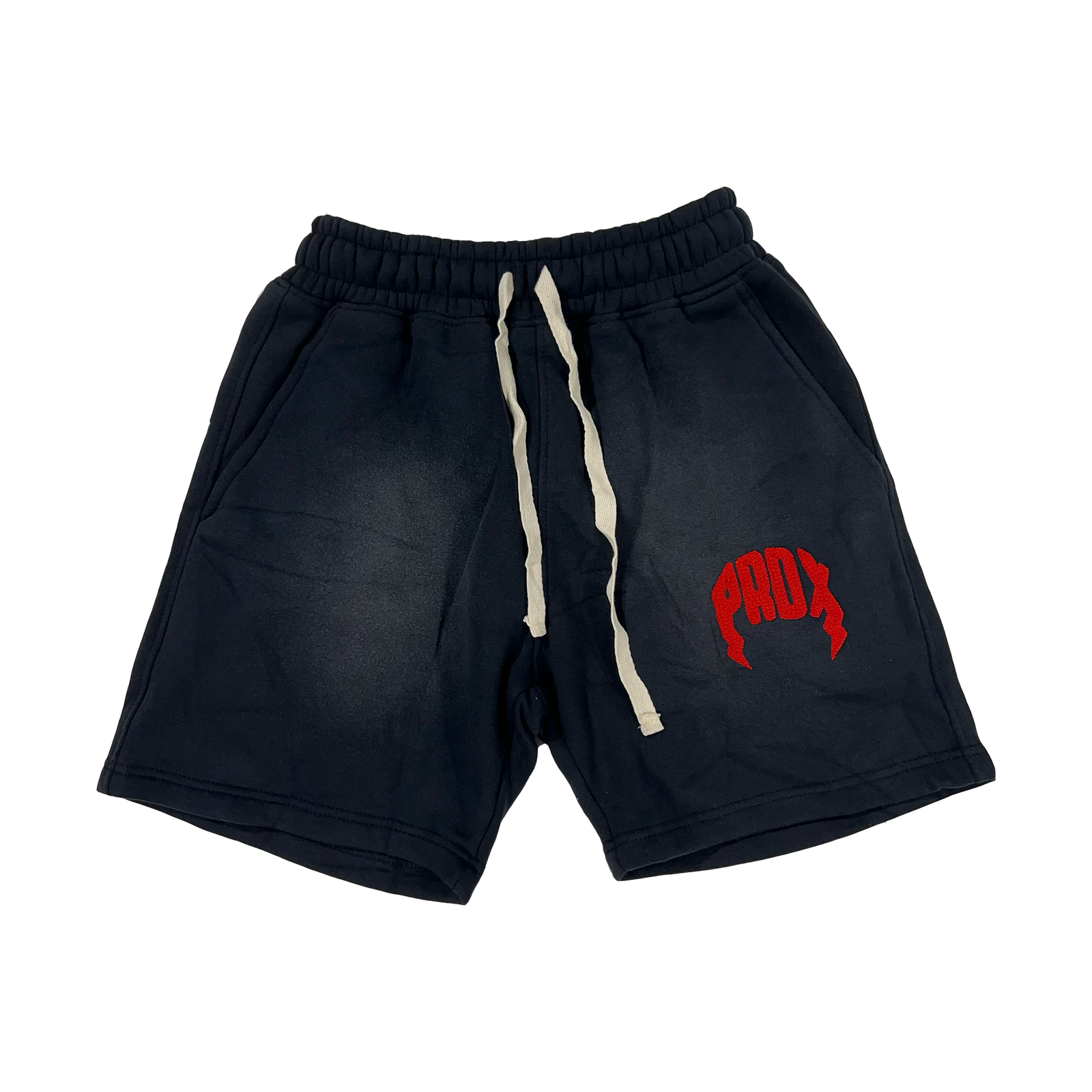 "PRDX" Lightning Arc Logo Sweatshorts (BLACK/RED)