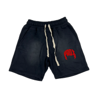 "PRDX" Lightning Arc Logo Sweatshorts (BLACK/RED)