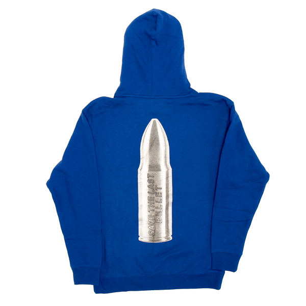 “SAVE THE LAST BULLET” PULL-OVER HOODIE (BLUE)