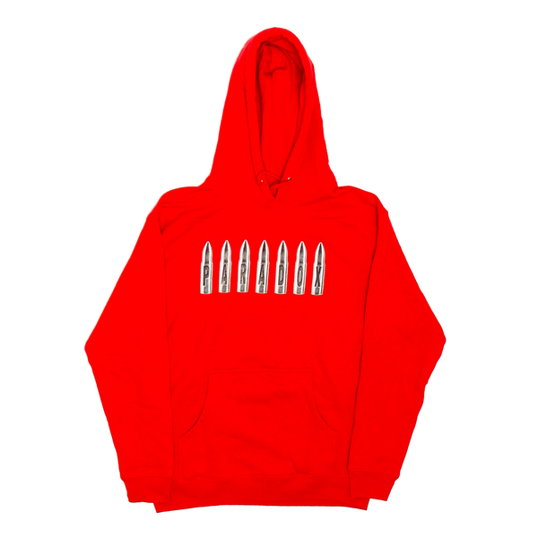 “SAVE THE LAST BULLET” PULL-OVER HOODIE (RED)