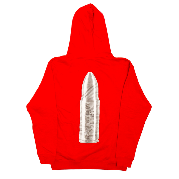 “SAVE THE LAST BULLET” PULL-OVER HOODIE (RED)