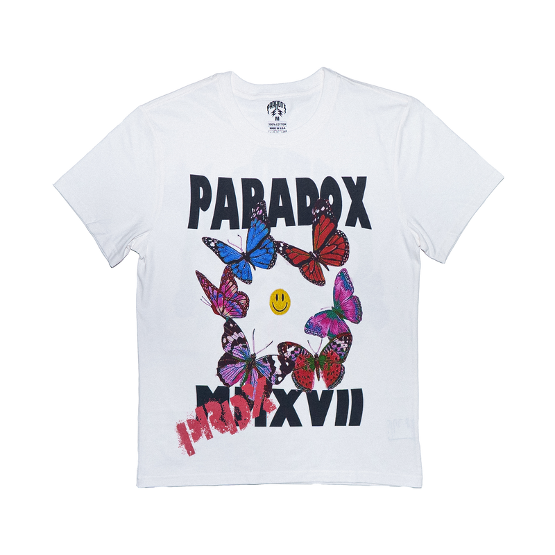 "BUTTERFLY" Lightning Arc Logo Tee (WHITE)