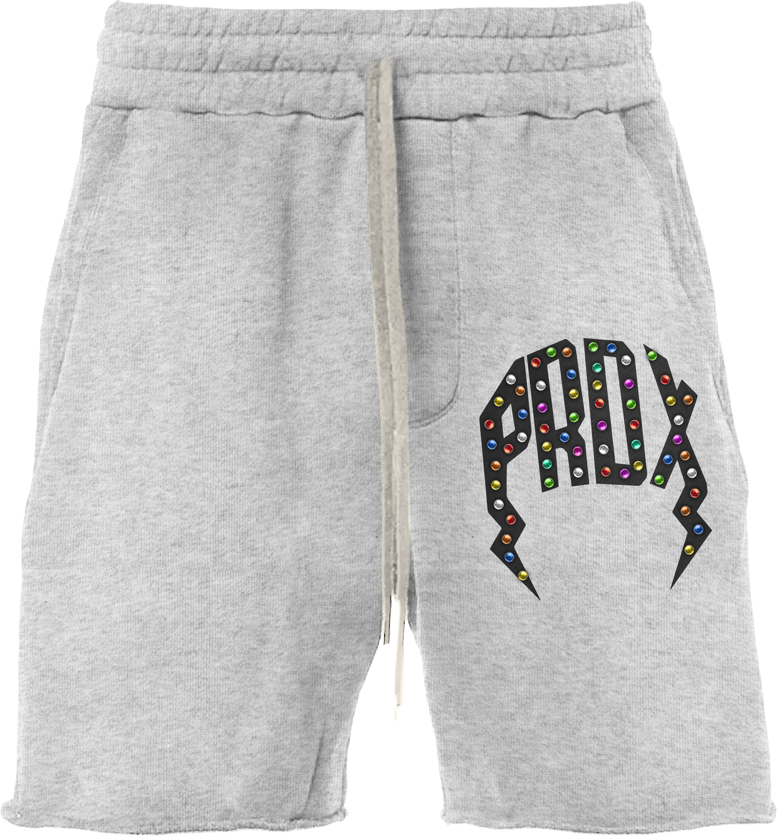 "Multi-colored Gem" Distressed Sweatshorts