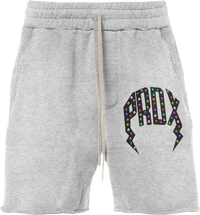 "Multi-colored Gem" Distressed Sweatshorts