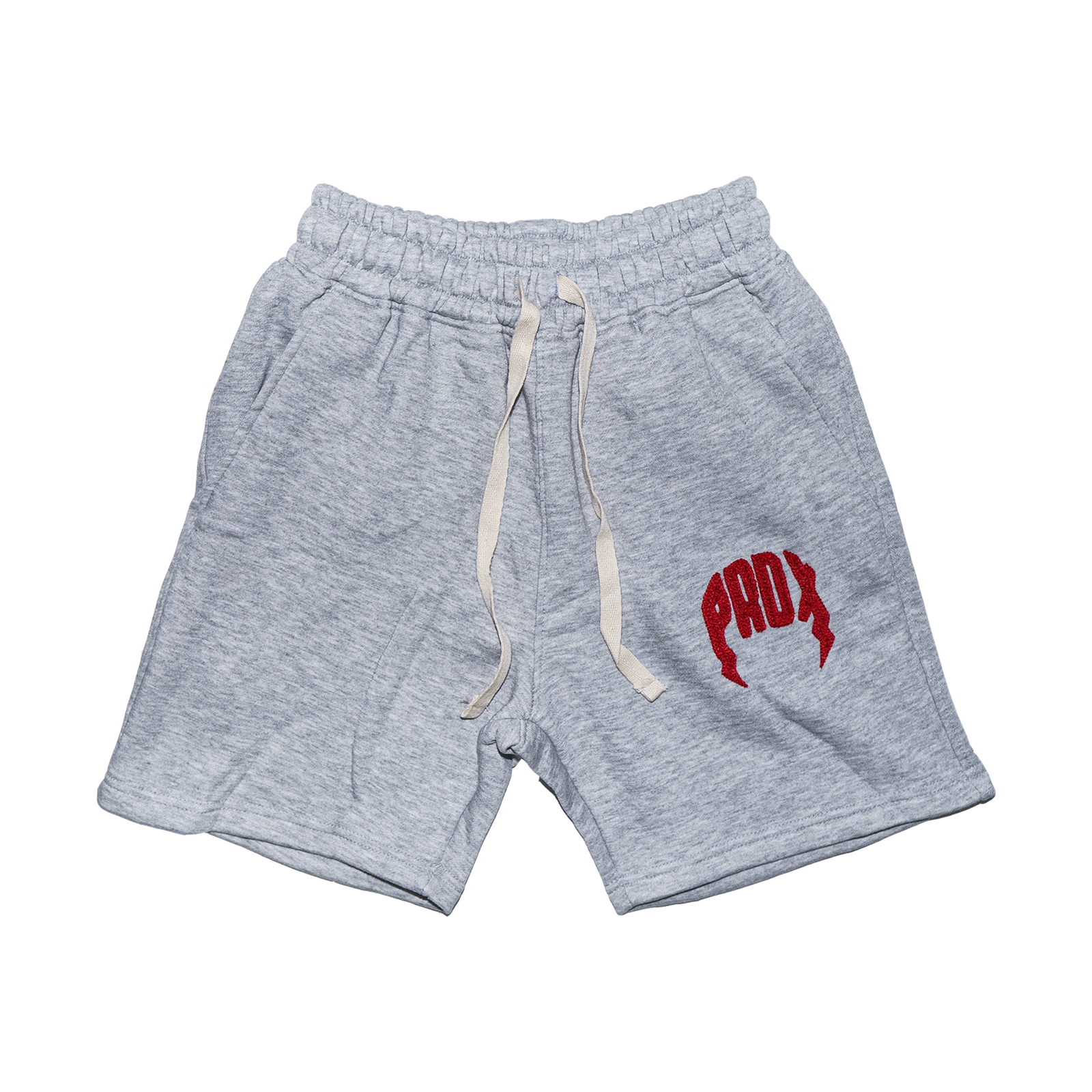 "PRDX" Lightning Arc Logo Sweatshorts (GREY/RED)