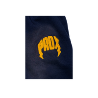 "PRDX" Lightning Arc Logo Sweatshorts (NAVY/YELLOW)