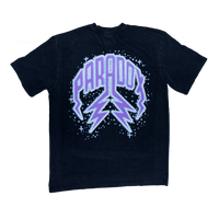 "PARAVERSE" Lightning Arc Logo Tee (VINTAGE BLACK)