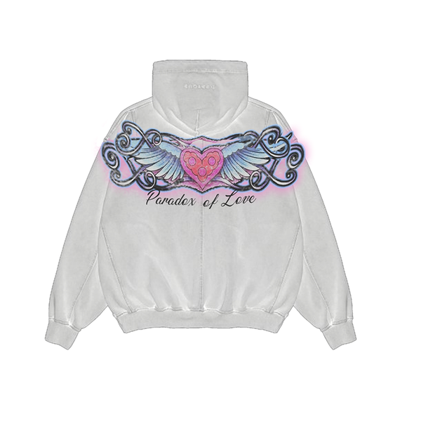 "PARADOX OF LOVE" PULL-OVER HOODIE (WHITE)