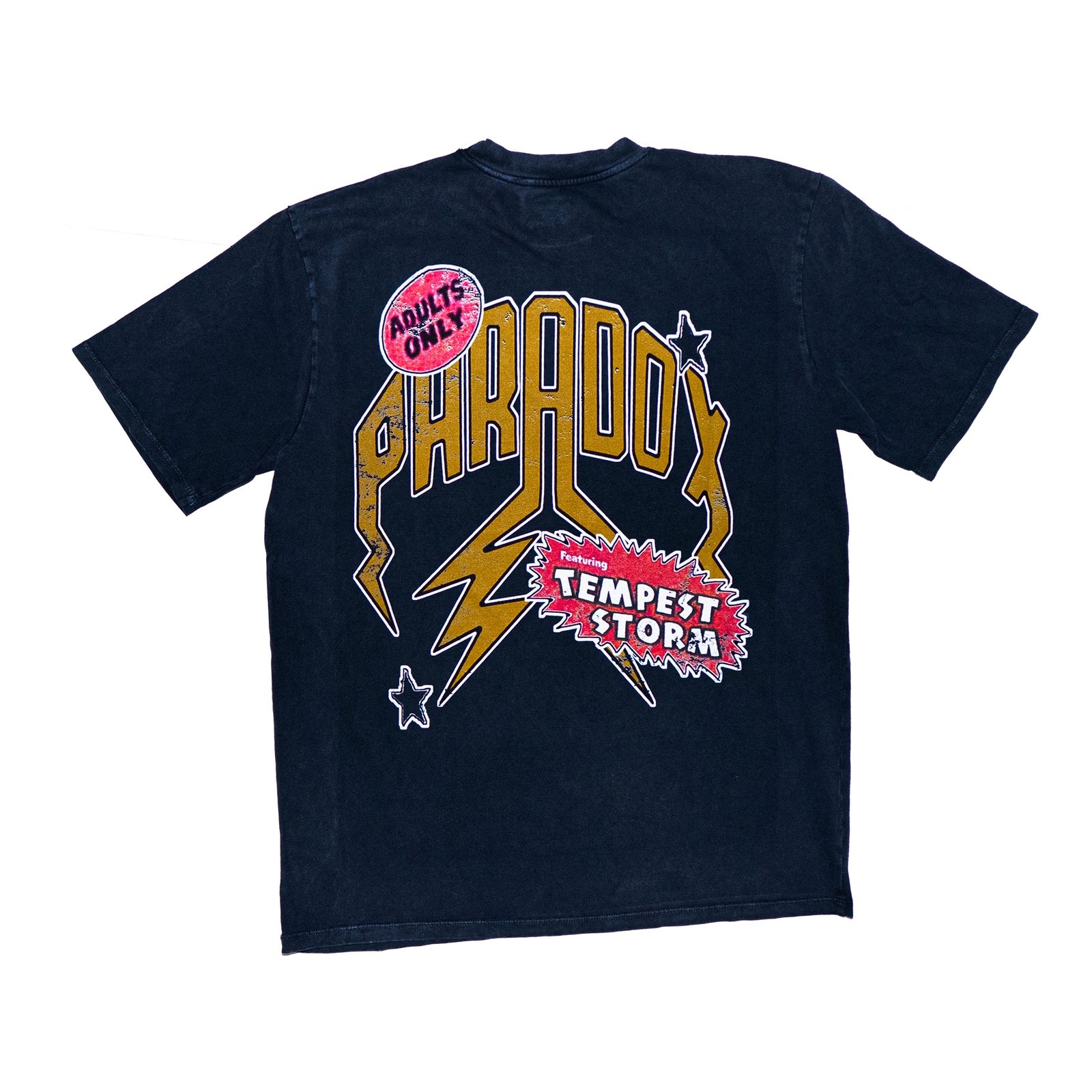 "PRDXXX PEEP SHOWS" Lightning Arc Logo Tee (VINTAGE BLACK)