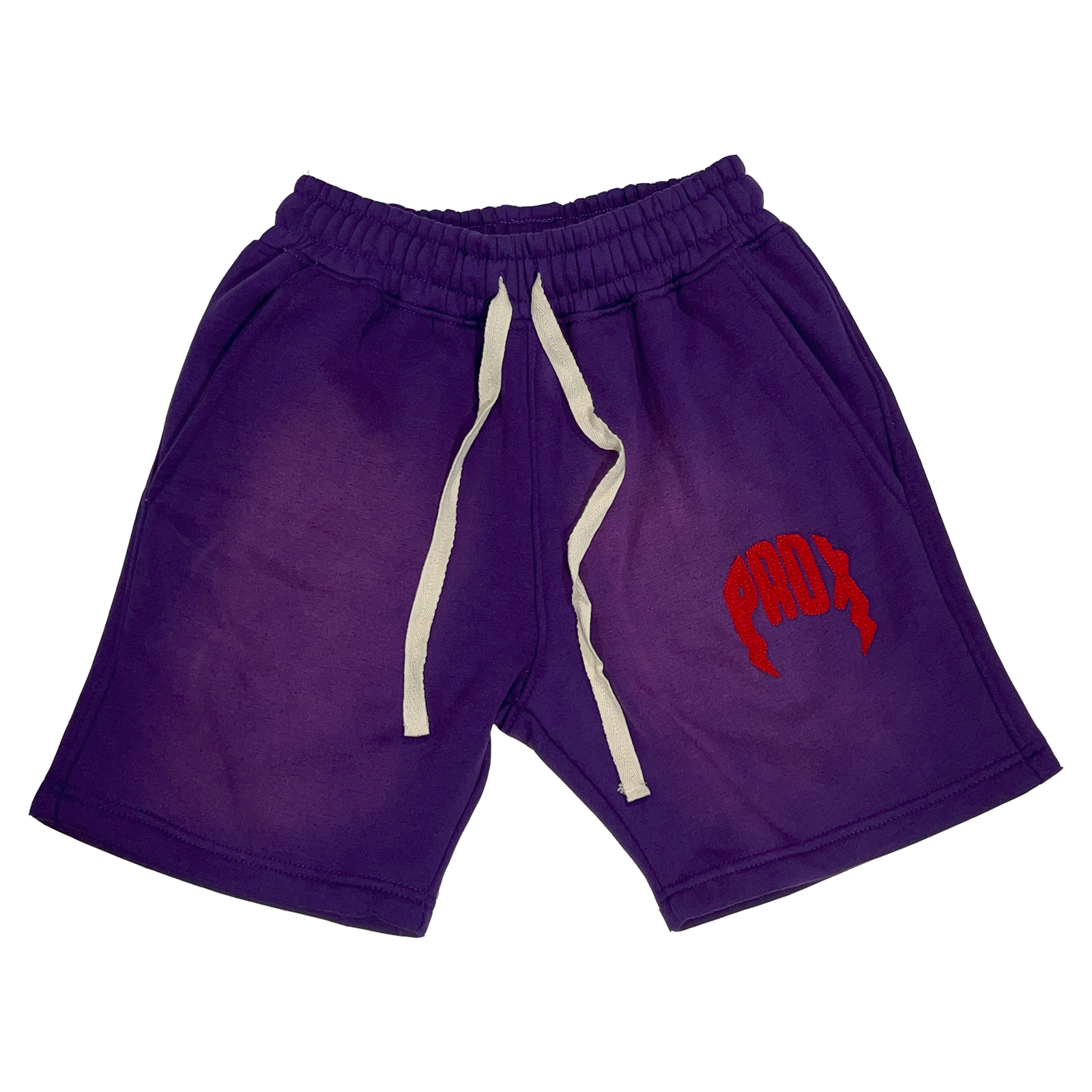 "PRDX" Lightning Arc Logo Sweatshorts (PURPLR/RED)