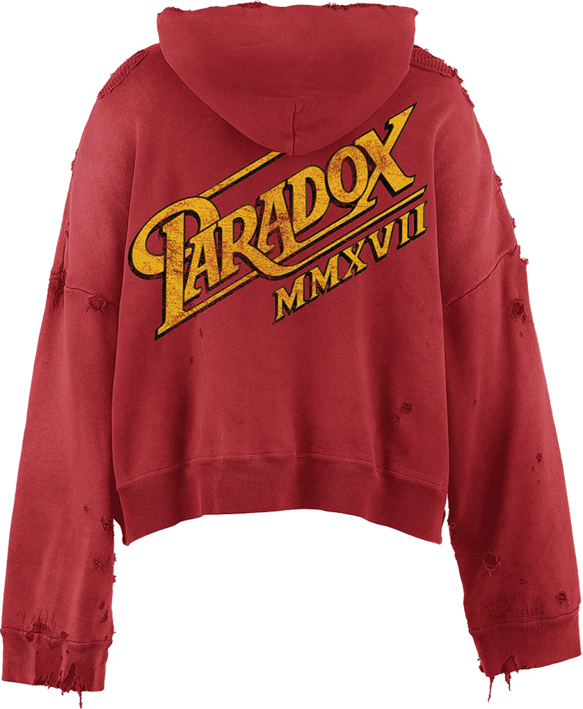"CLASSIC SCRIPT" ZIP-UP HOODIE (RED)