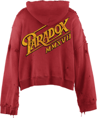 "CLASSIC SCRIPT" ZIP-UP HOODIE (RED)
