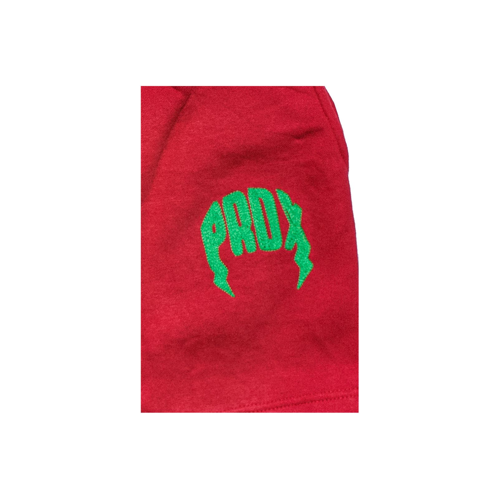 "PRDX" Lightning Arc Logo Sweatshorts (RED/GREEN)