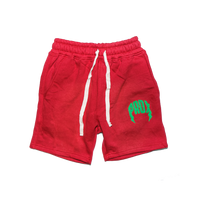 "PRDX" Lightning Arc Logo Sweatshorts (RED/GREEN)