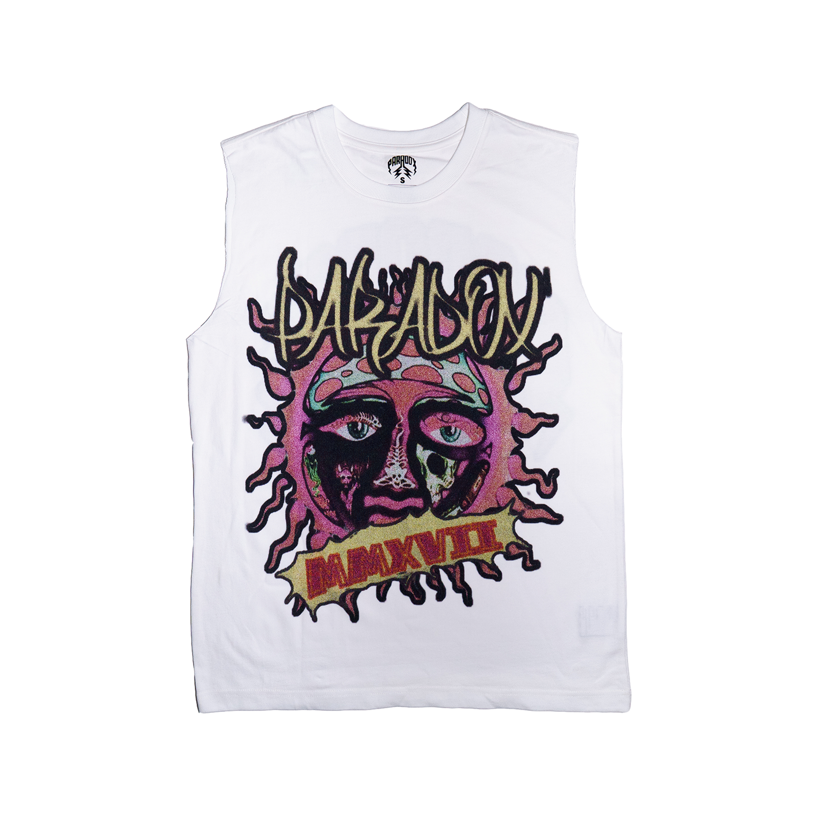 "PARADOX SUN" Sleeveless Tee (WHITE)