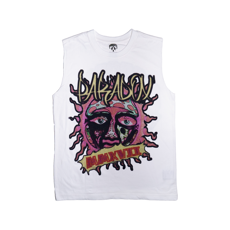 "PARADOX SUN" Sleeveless Tee (WHITE)