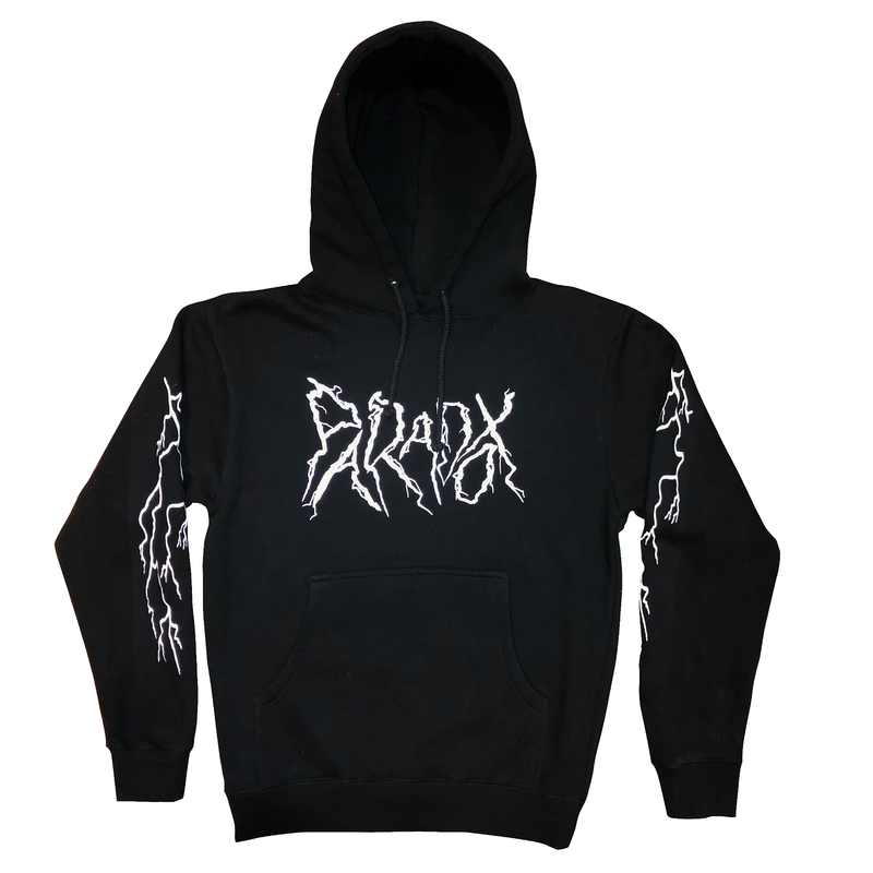 Lightning Strikes Pull-Over Hoodie (Black/White)