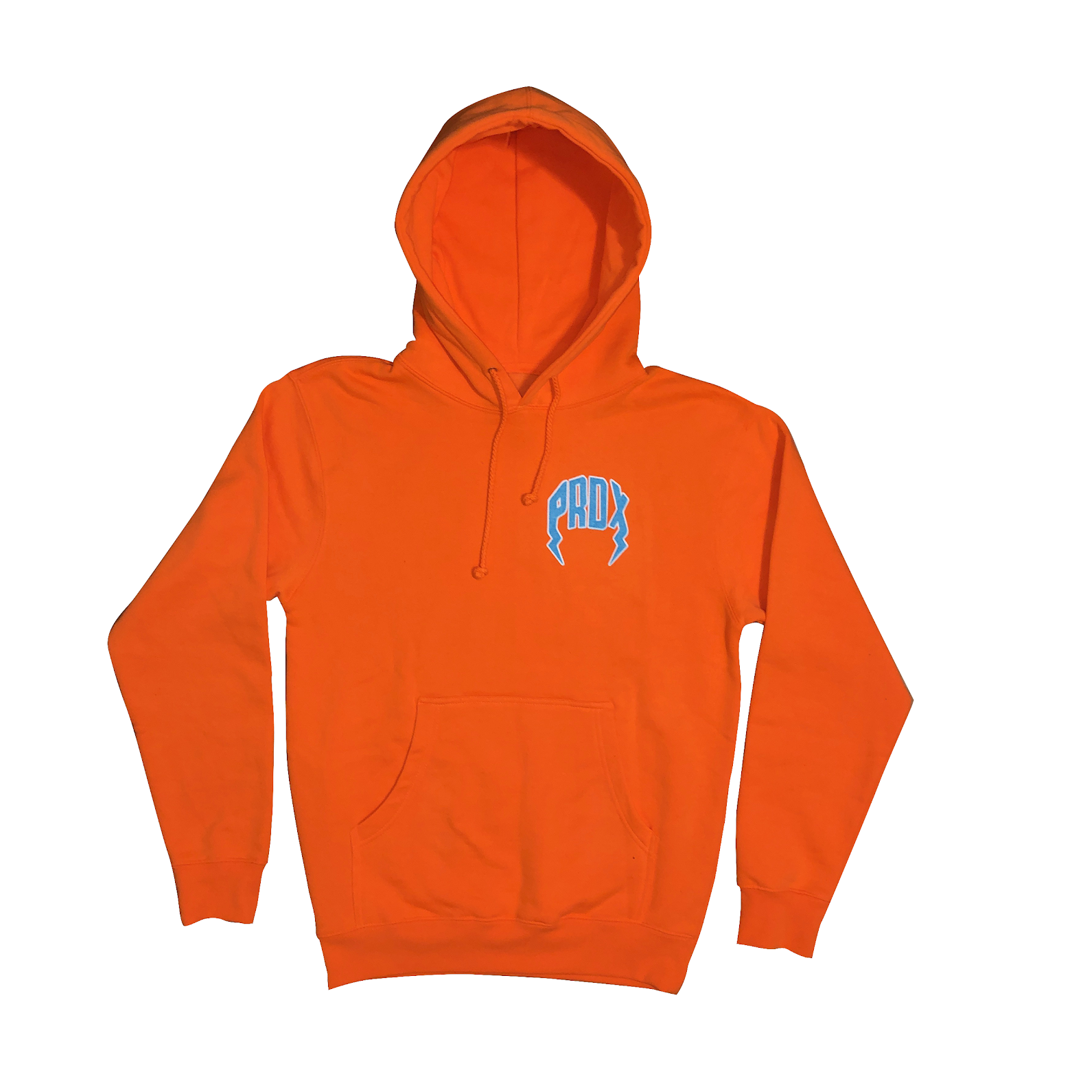 Lightning Arc Logo Pull-Over Hoodie (Neon Orange/Carolina Blue)