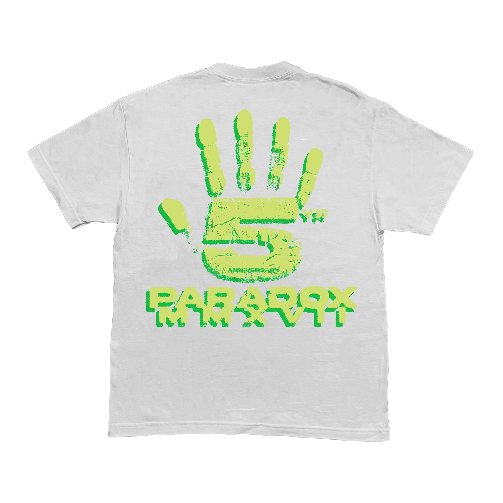 "5IVE HAND" 5 YEAR ANNIVERSARY TEE (WHITE/GREEN)