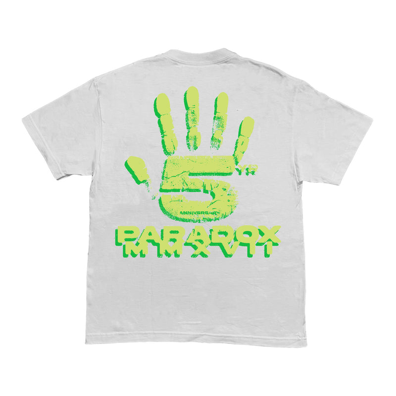 "5IVE HAND" 5 YEAR ANNIVERSARY TEE (WHITE/GREEN)