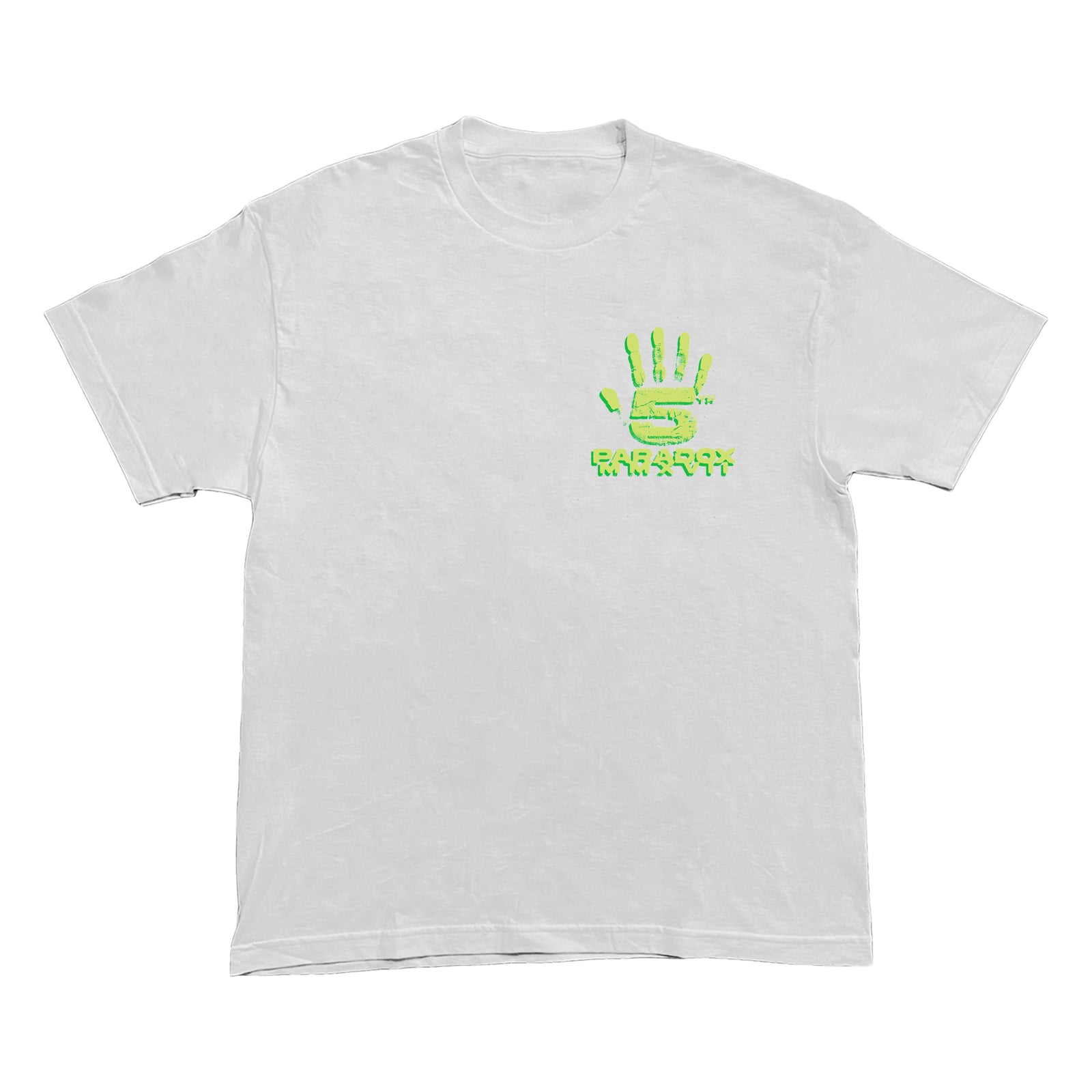 "5IVE HAND" 5 YEAR ANNIVERSARY TEE (WHITE/GREEN)